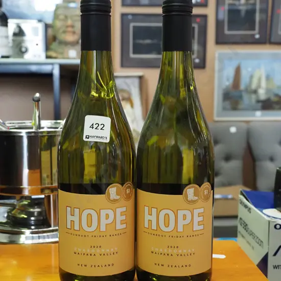 2x bottles of  Hope Gumboot Friday 2020 chardonnay wine