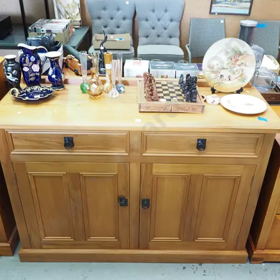 solid rimu buffet sideboard - 2 doors, 2 drawers H905 W1320 D450