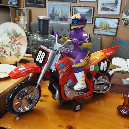 plastic toy motorcycle and rider H460