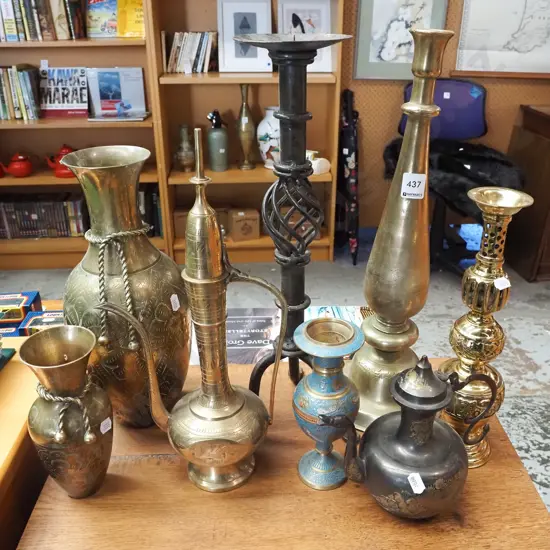 assorted  items; vases, coffee pot etc