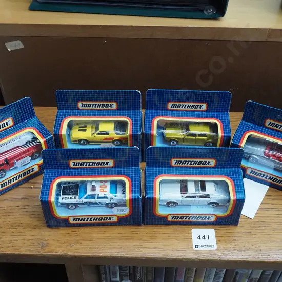 5x boxed Matchbox vehicles