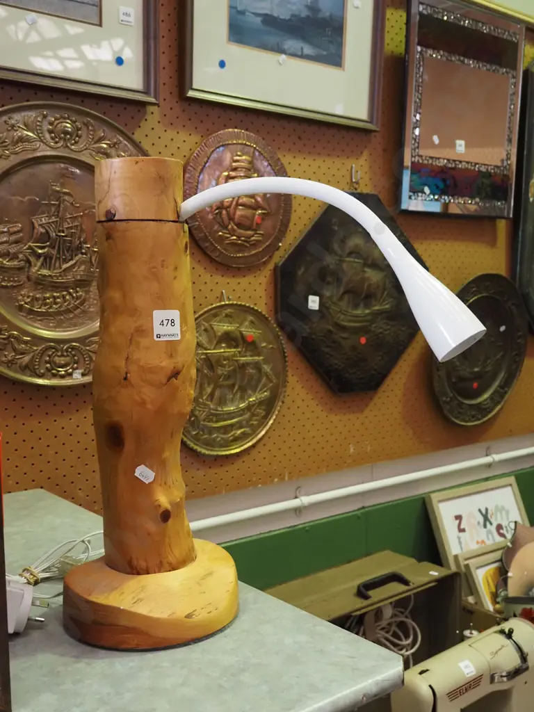 homemade wooden desk lamp H400 Image 1++