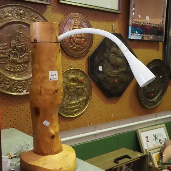 homemade wooden desk lamp H400