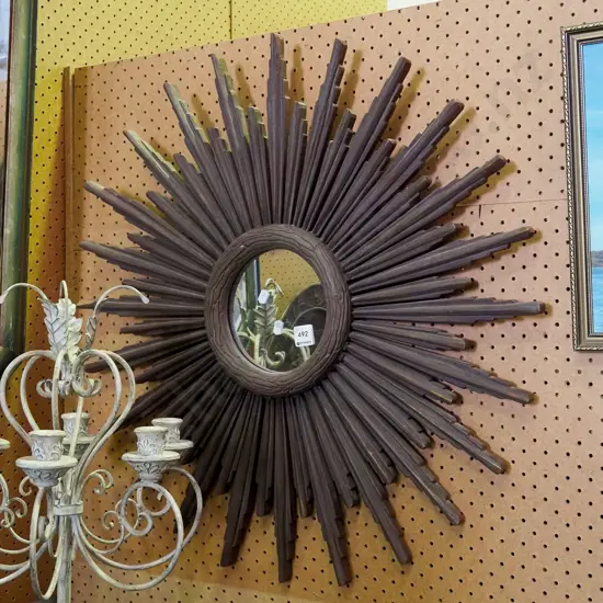 wooden wall mirror