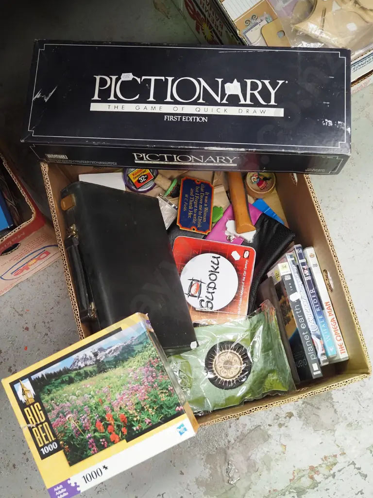 box; pictionary, DVDs, puzzle etc Image 1++