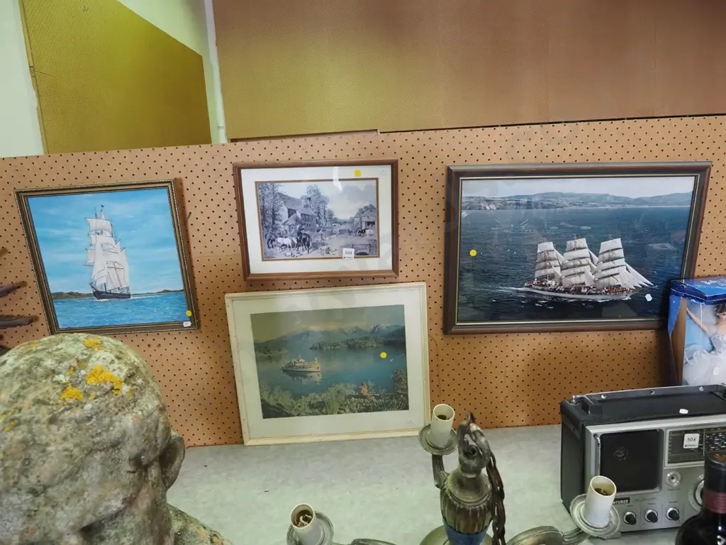 framed acrylic, 2x framed photos, framed print - yellow dots Image 1++