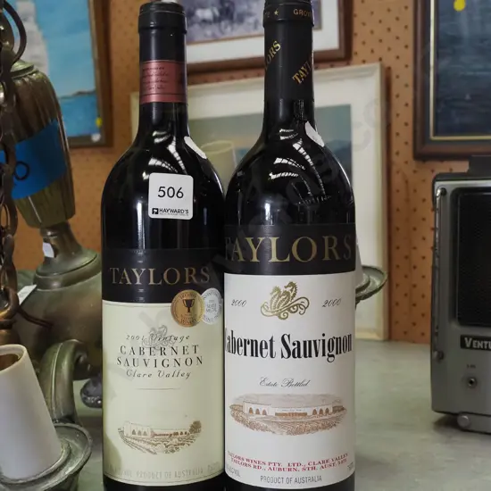 2x bottles Taylors cabernet sauvignon 2000, 2001