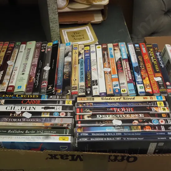box of DVDs