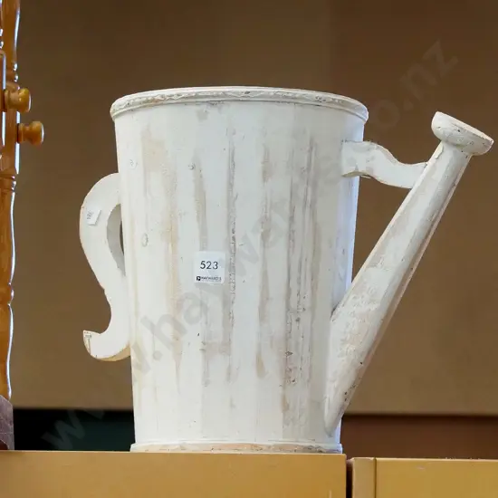 wooden waste paper basket in shape of a watering can