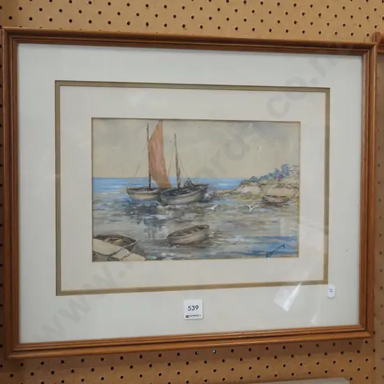 framed watercolour - foxing