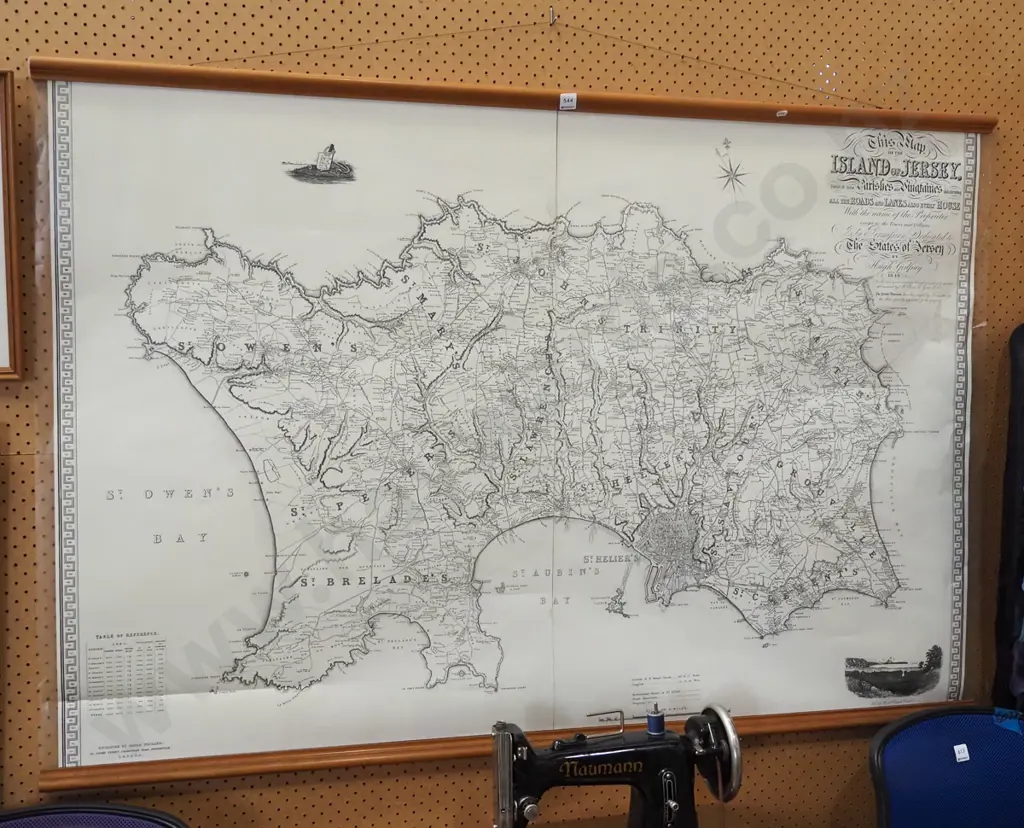 laminated map of Island of Jersey Image 1++