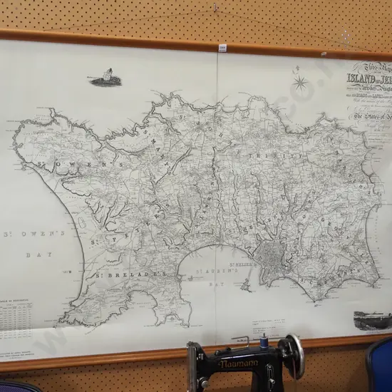 laminated map of Island of Jersey
