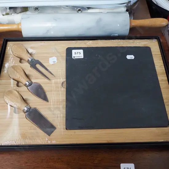 cheese board, marble rolling pin