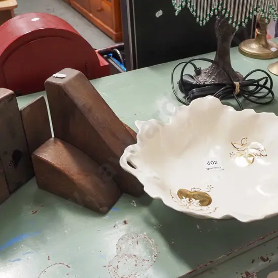 Crown Devon golden tomato dish, Crown Lynn leaf dish etc