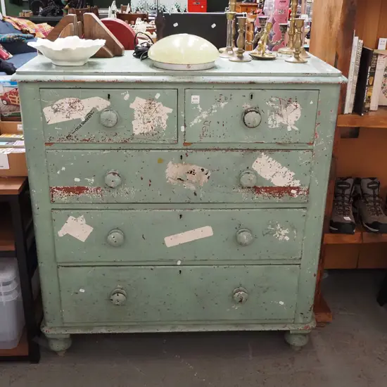 restorer's colonial kauri 5 drawer chest H1120 W1050 D510