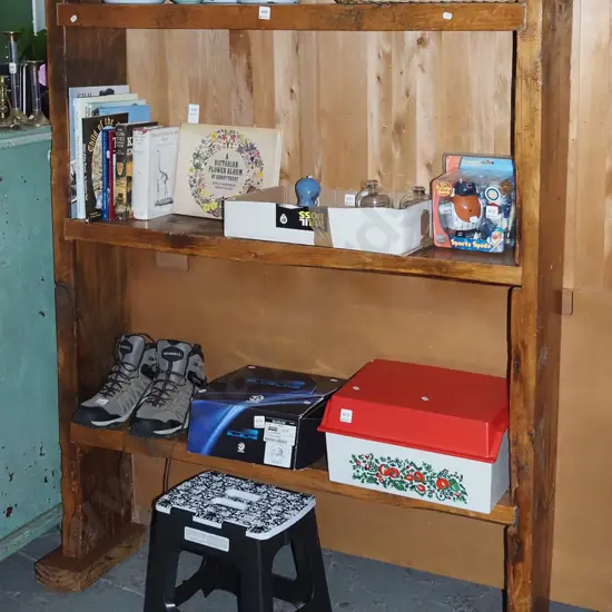 heavy pine rustic style bookcase H1440 W1155 D230