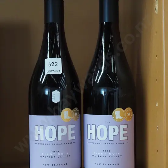 2x bottles Hope Gumboot Friday pinot noir 2020