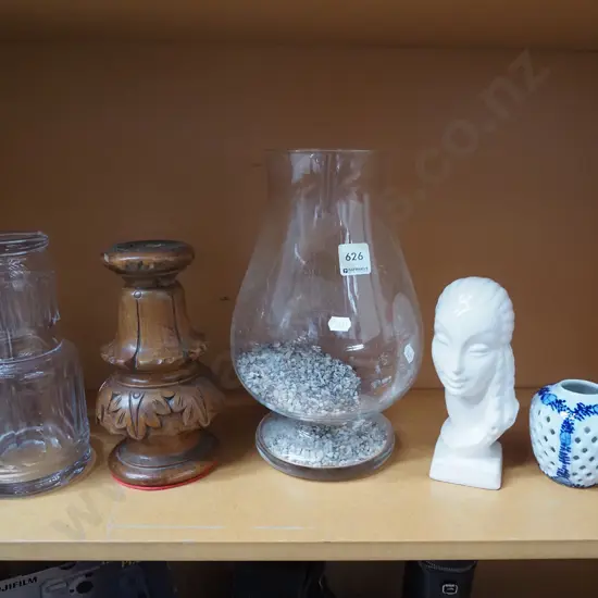 shelf; vases, canister, candlestick H300
