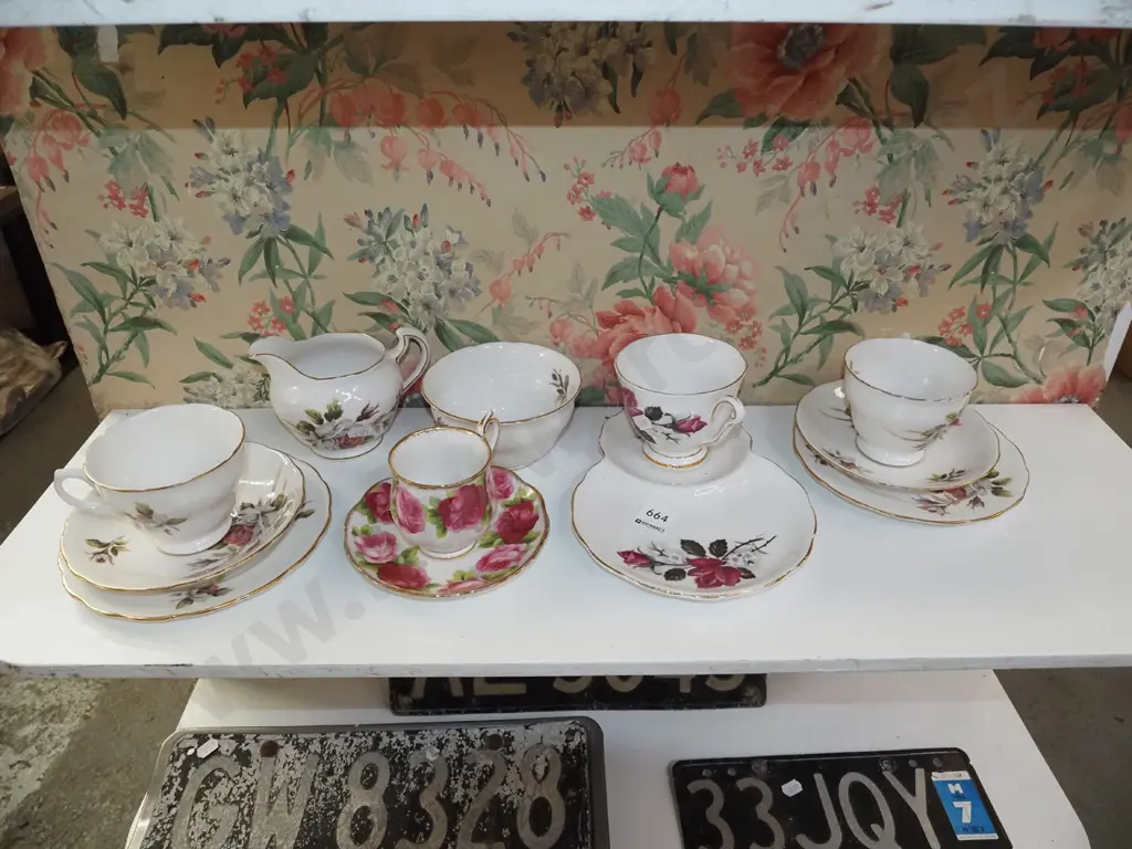 demitasse cup, saucer, trios, creamer, sugar, tennis set Image 1++