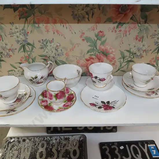 demitasse cup, saucer, trios, creamer, sugar, tennis set