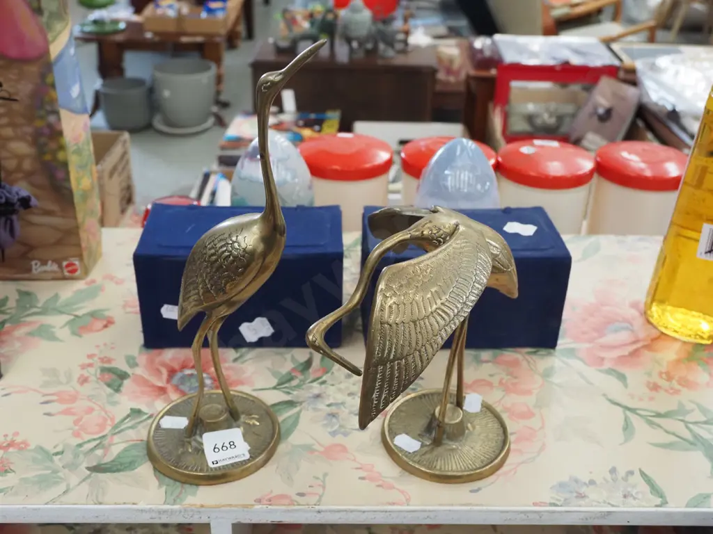 2x brass bird figurines H270 Image 1++