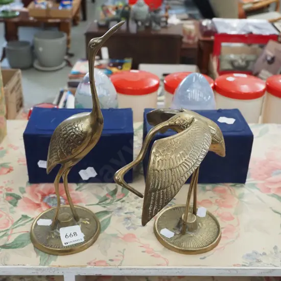 2x brass bird figurines H270