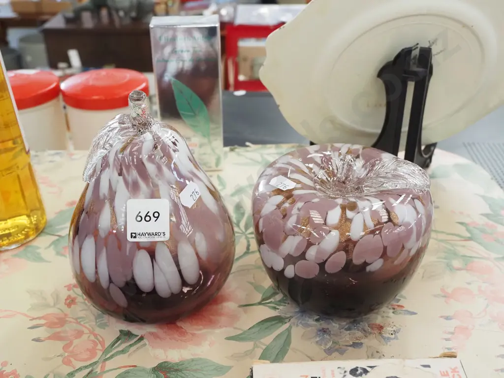 mottled glass pear and apple H160 Image 1++
