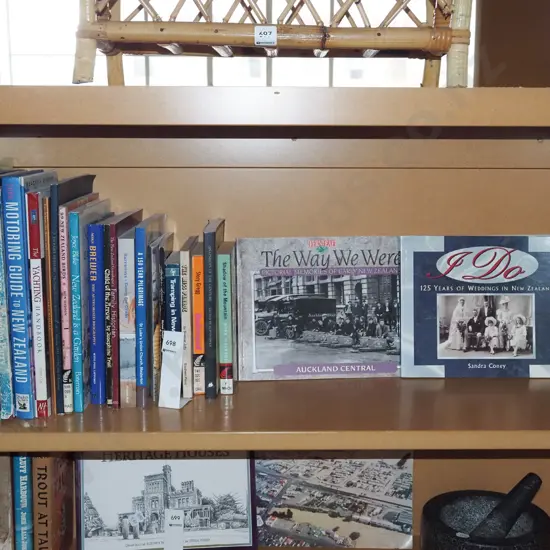 shelf of NZ books