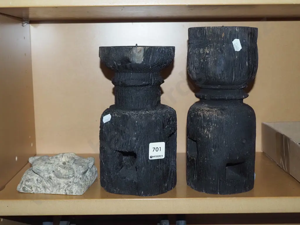 turned wood candles, stone candlestick Image 1++