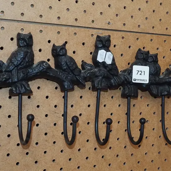cast iron owl coat hooks