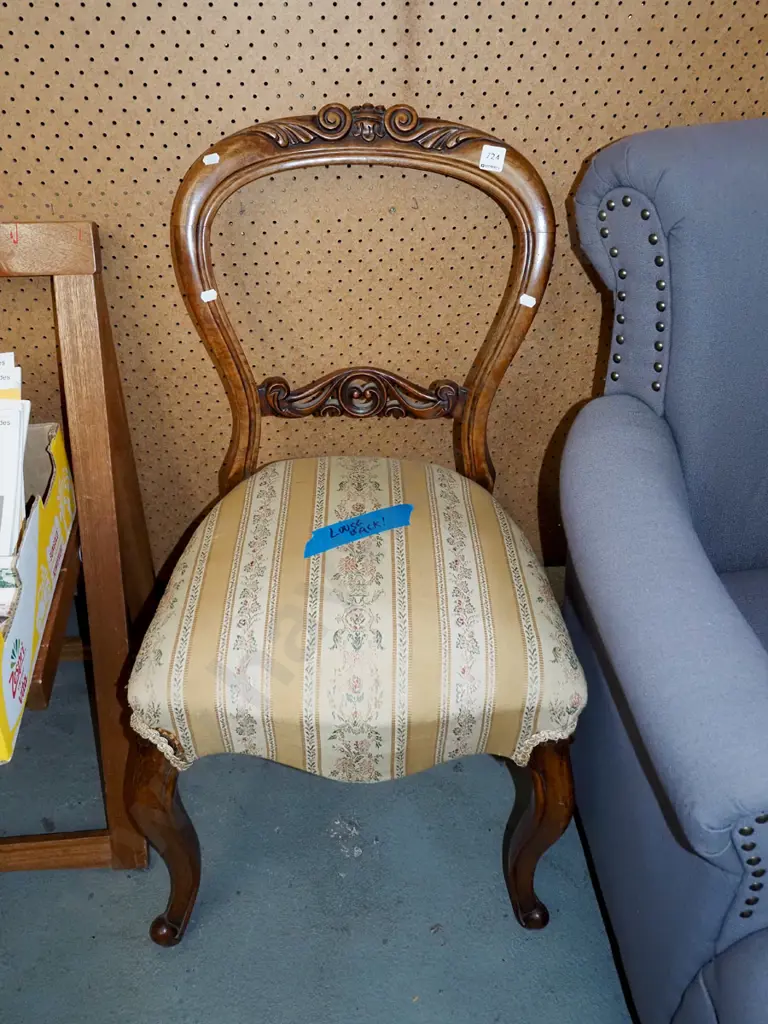 Victorian balloon back chair - needs attention Image 1++