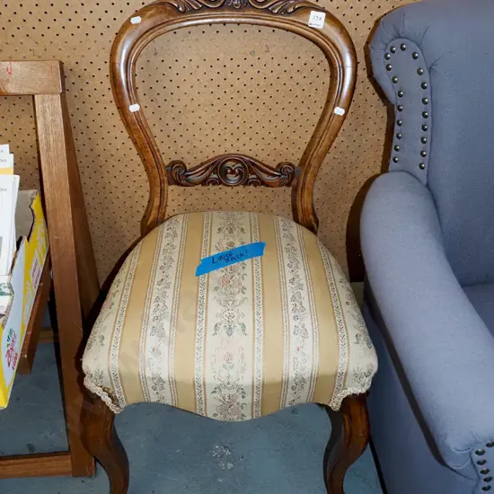 Victorian balloon back chair - needs attention