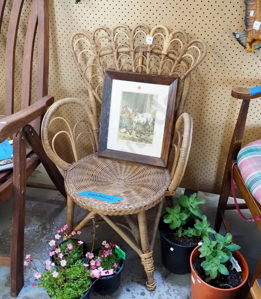 bamboo cane chair - restorer's, unstable Image 1++