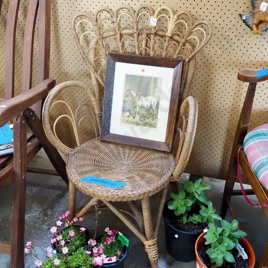 bamboo cane chair - restorer's, unstable