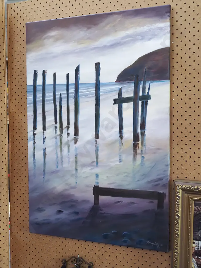 framed oil - poles at St Clair Image 1++