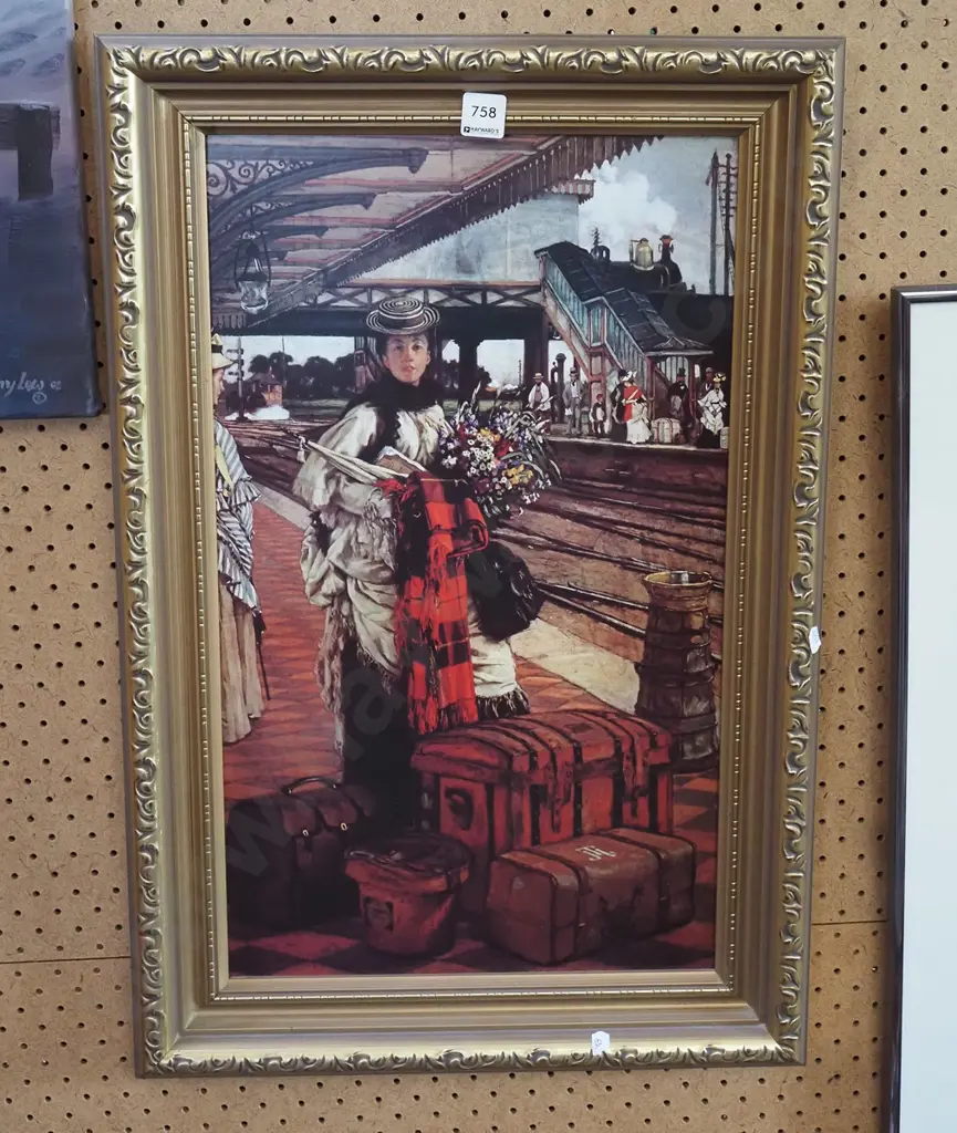 gilt-framed print - Tissot’s "Waiting for the Train (Willesden Junction)" Image 1++