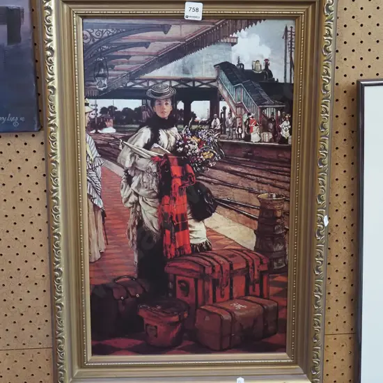 gilt-framed print - Tissot’s "Waiting for the Train (Willesden Junction)"