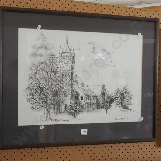 framed Shona McFarlane print - clock tower