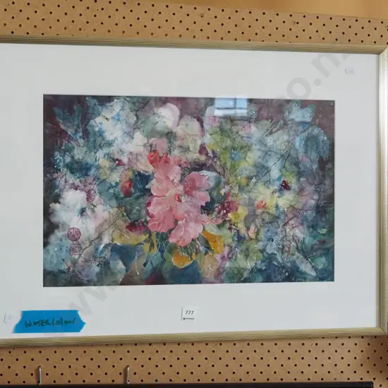 framed watercolour - flowers