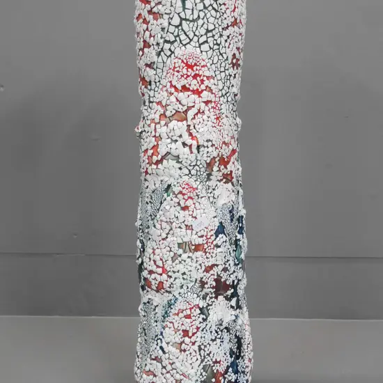 tall Liz Fea mosaic studio pottery vase H-520