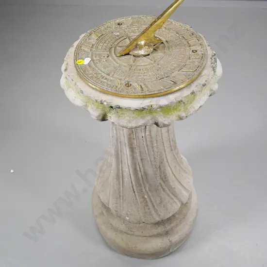 cast brass sundial on cast concrete base H-550 Diameter 350 at base
