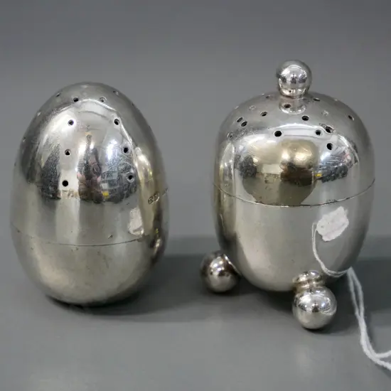 silver salt & pepper shakers stamped W&H  51589  83