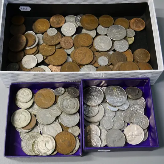 large assortment of New Zealand coins - pre and post-decimal