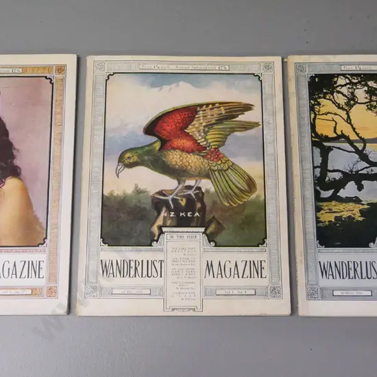 three 1930 issues of Wanderlust magazine - March, May and April - good condition