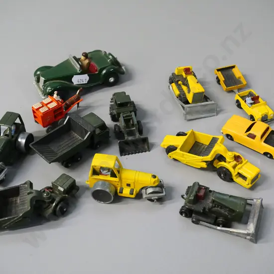 assorted small die-cast vehicles - most Fun Ho New Zealand, one Matchbox, one larger roadster