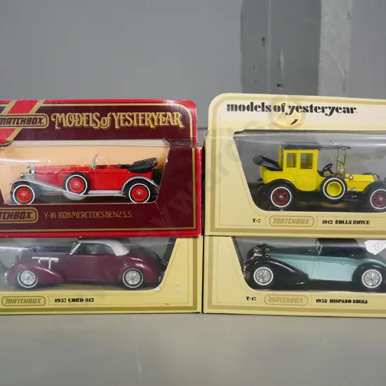 4 boxed Models of Yesteryear die-cast vehicles - vintage cars