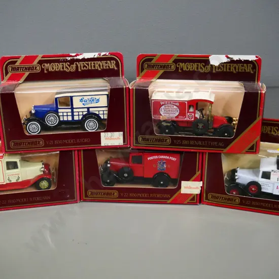 5 boxed Matchbox Models of Yesteryear die-cast vehicles - delivery vans