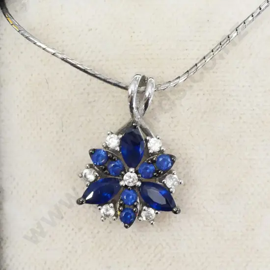 cz & sapphire pendant no marks
