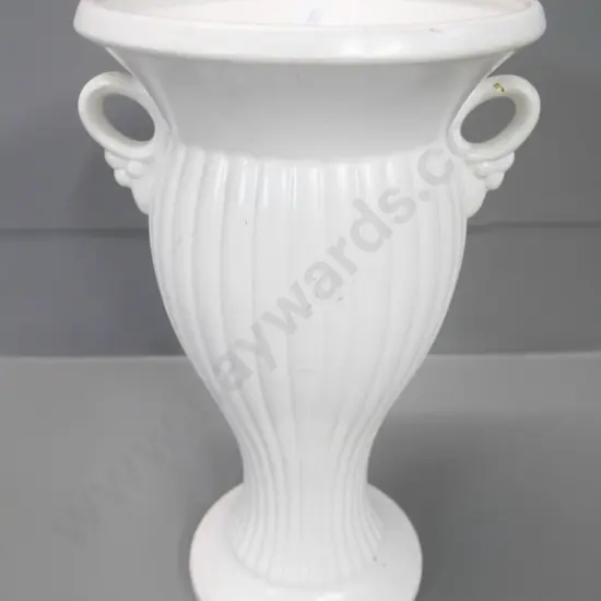 Crown Lynn tall white glazed vase (numbered)  H-280 W-170