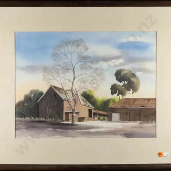 Yvonne Benson  - framed watercolour  "Outram Relic" H-300 W-400